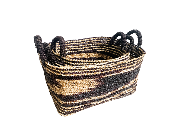 Sets of 3 Rectangular Seagrass Storage