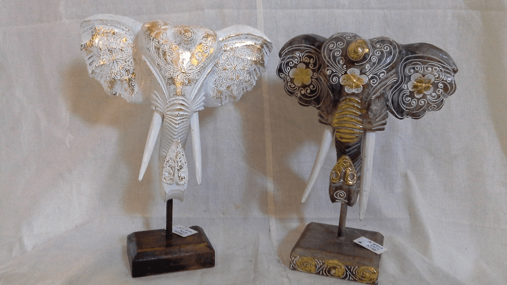 Wooden elephant stand